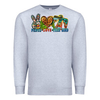Heather Grey peace love free bird Premium Sweatshirt - Zillion Design Studio