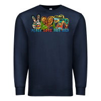 Navy peace love free bird Premium Sweatshirt - Zillion Design Studio