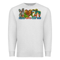 Oatmeal Heather peace love free bird Premium Sweatshirt - Zillion Design Studio