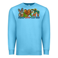 Ocean Blue peace love free bird Premium Sweatshirt - Zillion Design Studio