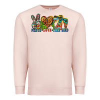 Pale Pink peace love free bird Premium Sweatshirt - Zillion Design Studio