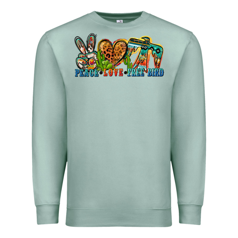 Peace Love Free Bird Premium Sweatshirt by Zillion Design Studio | Teevron