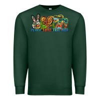 Sports Green peace love free bird Premium Sweatshirt - Zillion Design Studio