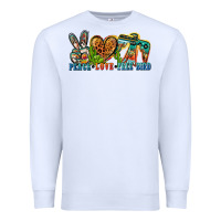 White peace love free bird Premium Sweatshirt - Zillion Design Studio