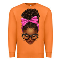 Carrot afro messy bun pink bow Premium Sweatshirt - texasbilliewilder