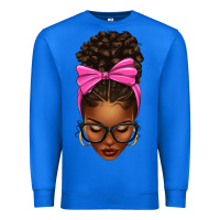 True Royal afro messy bun pink bow Premium Sweatshirt - texasbilliewilder