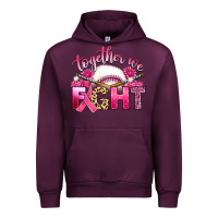 Mauve Wine breast cancer together we fight with baseball Urban Hoodie - Artiststas