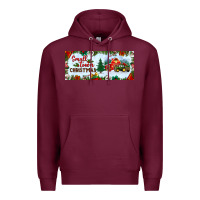 Burgundy small town christmas Premium Hoodie - BundleAndBundleShop