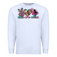 White peace love cowgirl Premium Sweatshirt - Zillion Design Studio
