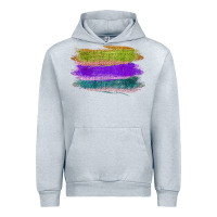 Heather Grey Green Purple Cyan Colored Triple Brush Strokes Urban Hoodie - Bettercallsaul