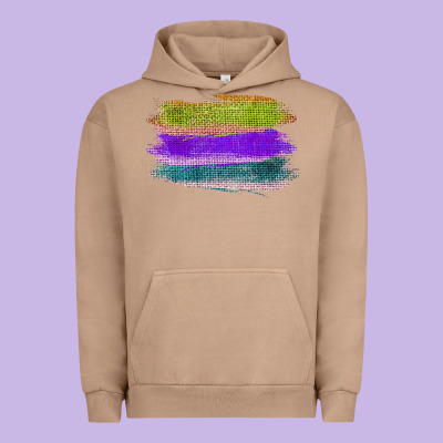 Green Purple Cyan Colored Triple Brush Strokes Urban Hoodie Designed By Bettercallsaul
