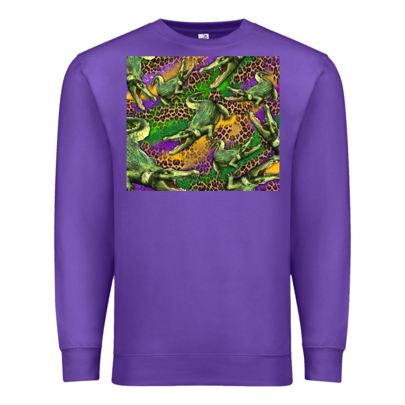 Mardi Gras Louisiana Crocodile Leopard Premium Sweatshirt by RanaPortraitStore | Teevron