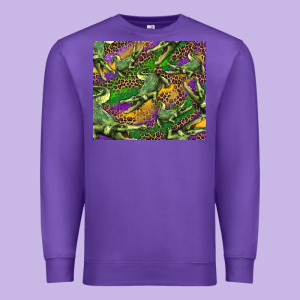 Mardi Gras Louisiana Crocodile Leopard Premium Sweatshirt Designed By Ranaportraitstore