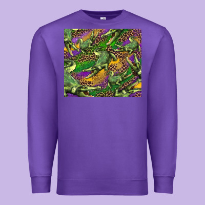Premium Sweatshirt mardi gras louisiana crocodile leopard