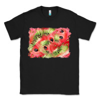 Black watermelon strawberry kiwi background Classic Tee - BarkalooDesign