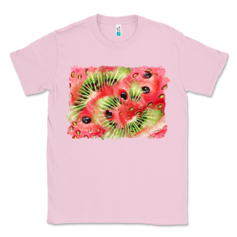 Watermelon Strawberry Kiwi Background Classic Tee by BarkalooDesign | Teevron