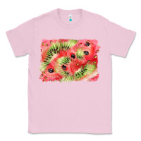 Bubblegum Pink watermelon strawberry kiwi background Classic Tee - BarkalooDesign