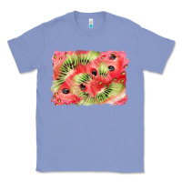 Colony Blue watermelon strawberry kiwi background Classic Tee - BarkalooDesign