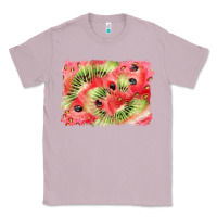 Lilac watermelon strawberry kiwi background Classic Tee - BarkalooDesign