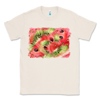 Natural watermelon strawberry kiwi background Classic Tee - BarkalooDesign