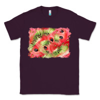 Plum watermelon strawberry kiwi background Classic Tee - BarkalooDesign