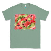 Sage watermelon strawberry kiwi background Classic Tee - BarkalooDesign