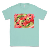 Seafoam watermelon strawberry kiwi background Classic Tee - BarkalooDesign