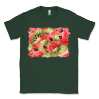 Sports Green watermelon strawberry kiwi background Classic Tee - BarkalooDesign