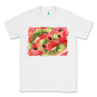 White watermelon strawberry kiwi background Classic Tee - BarkalooDesign