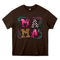 Chocolate Brown Racing leopard frame mama Mother's Day Heavy Core Tee - LillyAllenDesigns
