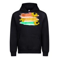 Black Colored Triple Sunflower Brush Strokes Urban Hoodie - Bettercallsaul