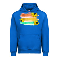Cobalt Colored Triple Sunflower Brush Strokes Urban Hoodie - Bettercallsaul