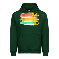 Forest Green Colored Triple Sunflower Brush Strokes Urban Hoodie - Bettercallsaul