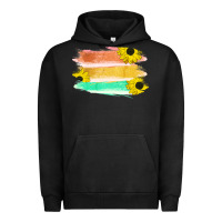 Pigment Black Colored Triple Sunflower Brush Strokes Urban Hoodie - Bettercallsaul