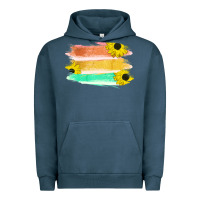 Pigment Midnight Navy Colored Triple Sunflower Brush Strokes Urban Hoodie - Bettercallsaul
