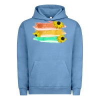 Pigment Pebble Blue Colored Triple Sunflower Brush Strokes Urban Hoodie - Bettercallsaul