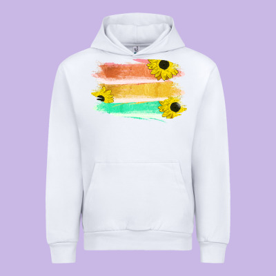 Colored Triple Sunflower Brush Strokes Urban Hoodie Designed By Bettercallsaul