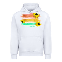 White Colored Triple Sunflower Brush Strokes Urban Hoodie - Bettercallsaul