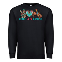Black peace love cowboy Premium Sweatshirt - Zillion Design Studio