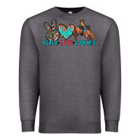 Charcoal Heather peace love cowboy Premium Sweatshirt - Zillion Design Studio