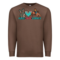 Chestnut peace love cowboy Premium Sweatshirt - Zillion Design Studio