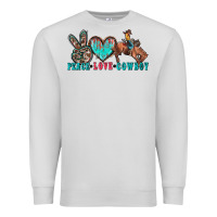 Dove Grey peace love cowboy Premium Sweatshirt - Zillion Design Studio