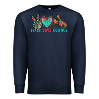 Navy peace love cowboy Premium Sweatshirt - Zillion Design Studio