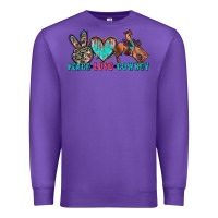 Purple peace love cowboy Premium Sweatshirt - Zillion Design Studio