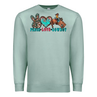 Seafoam peace love cowboy Premium Sweatshirt - Zillion Design Studio
