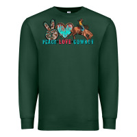 Sports Green peace love cowboy Premium Sweatshirt - Zillion Design Studio