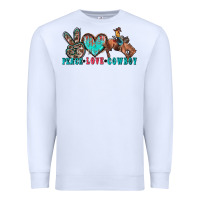 White peace love cowboy Premium Sweatshirt - Zillion Design Studio
