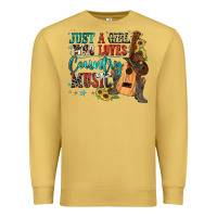 Antique Gold just a girl who loves country music Premium Sweatshirt - Zillion Design Studio