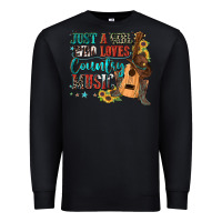 Black just a girl who loves country music Premium Sweatshirt - Zillion Design Studio