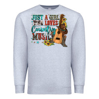 Heather Grey just a girl who loves country music Premium Sweatshirt - Zillion Design Studio